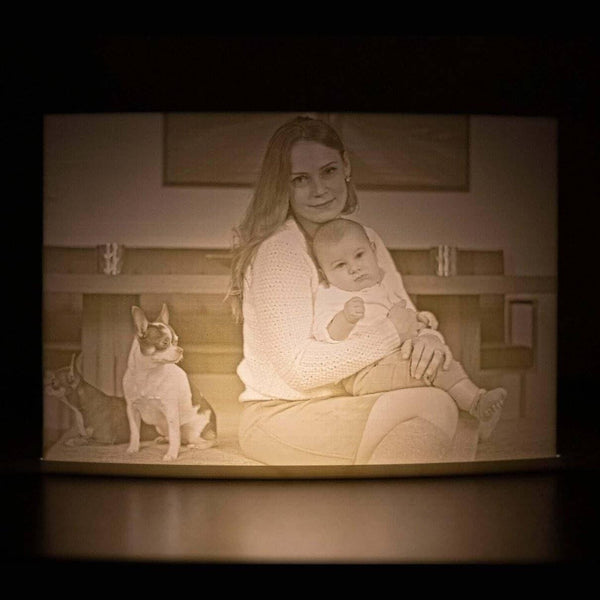 3D-Foto Lithophane inklusive Halter und Fernbedienung.